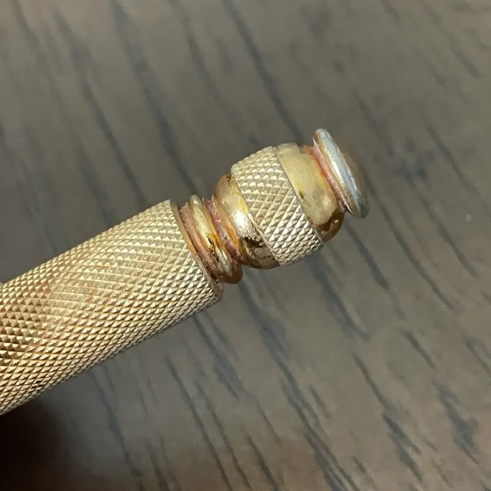 Vintage Original 1940's Gillette Gold Tech Ball End Safety Razor Metal USA READ
